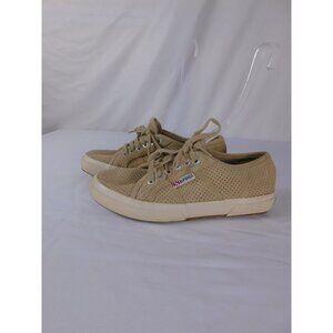 Superga Shoes Womens Size 8.5 Suede Perforated Lace Up Low Top Casual Sneakers